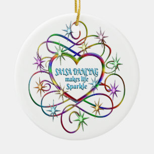 Salsa Dancing Makes Life Sparkle Ceramic Tree Decoration