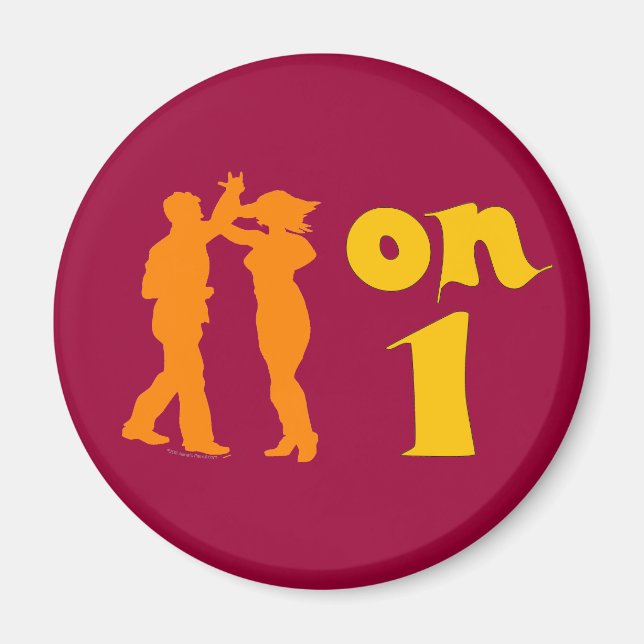 Salsa Dancing On One Silhouettes Customisable Magnet (Front)