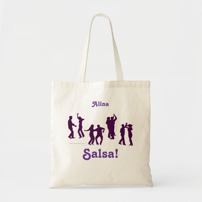 Salsa Dancing Poses Silhouettes Personalised Tote Bag (Front)