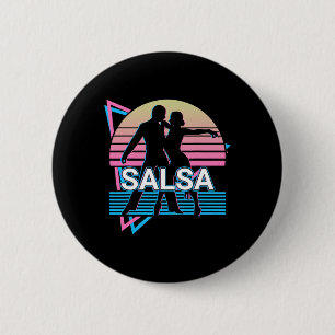 Salsa Dancing Salsa Dancer Retro  6 Cm Round Badge