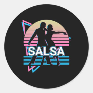 Salsa Dancing Salsa Dancer Retro Classic Round Sticker