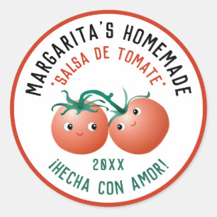 Salsa de Tomate Spanish label for homemade recipe