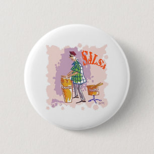 Salsa Drummer round button