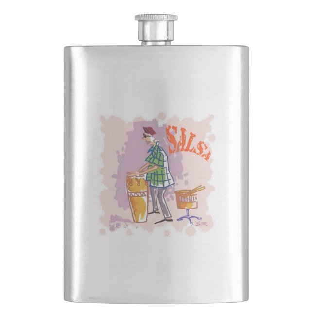 Salsa Drummer stainless steel flask (Front)