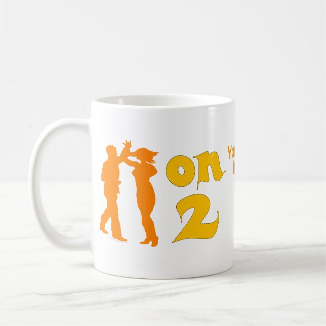 Salsa On Two Dancing Silhouettes Customisable Coffee Mug (Left)