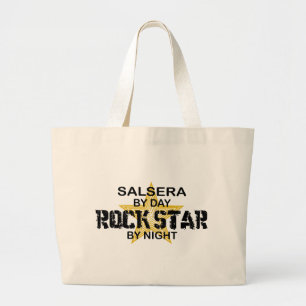 Salsera by Day, Rock Star by Night Large Tote Bag