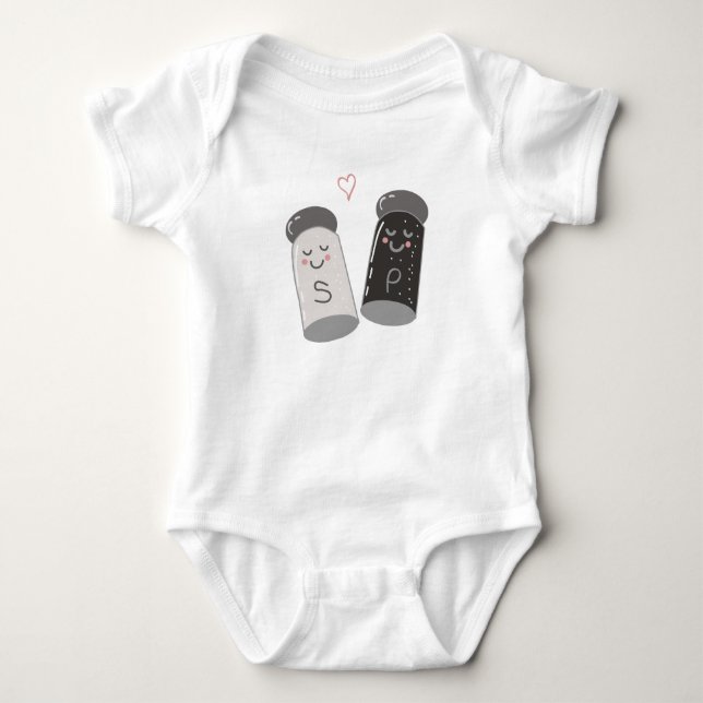 Salt And Pepper Baby Bodysuit (Front)