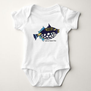 Salt and Pooper Fish Funny Baby Bodysuit
