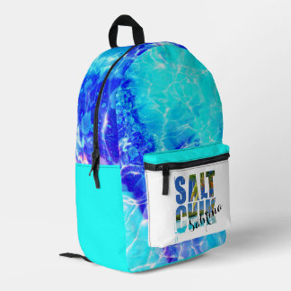 Salt Chik Beach Blue Water Personalised Backpack