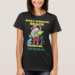 SALT CREEK BEACH CALIFORNIA Santa Christmas Surfin T-Shirt