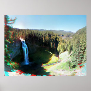 Salt Creek Falls, Oregon 3D Anaglyph Poster