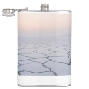 Salt Flats at Dawn: Ethereal Minimalist Landscape Hip Flask