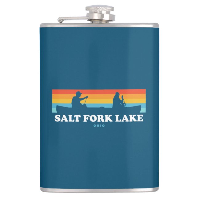 Salt Fork Lake Ohio Canoe Hip Flask (Front)