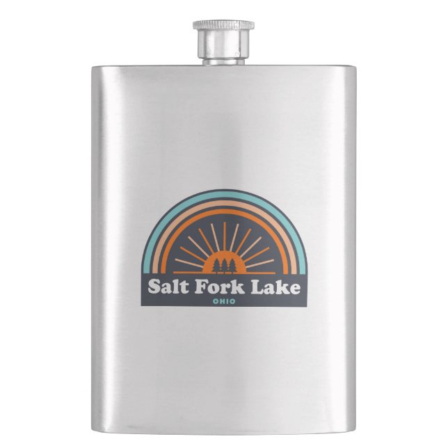 Salt Fork Lake Ohio Rainbow Hip Flask (Front)