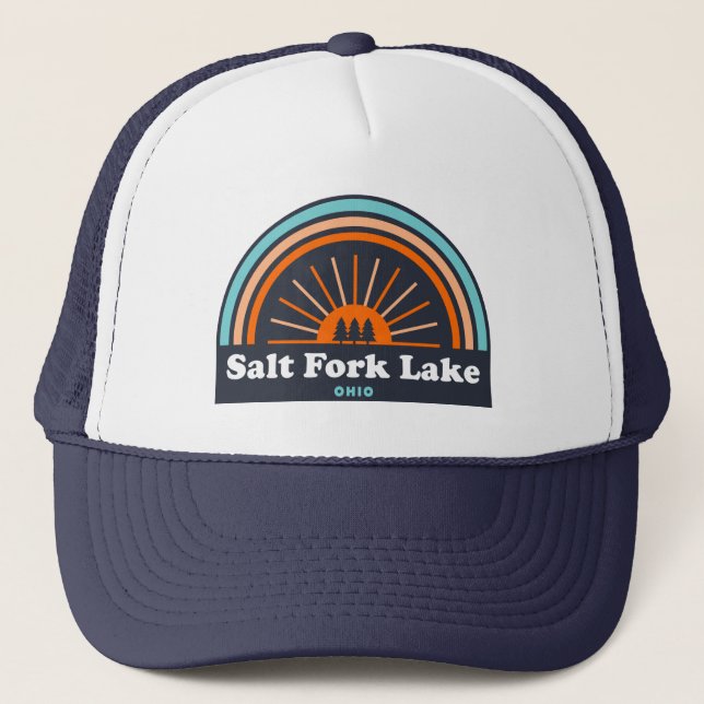 Salt Fork Lake Ohio Rainbow Trucker Hat (Front)