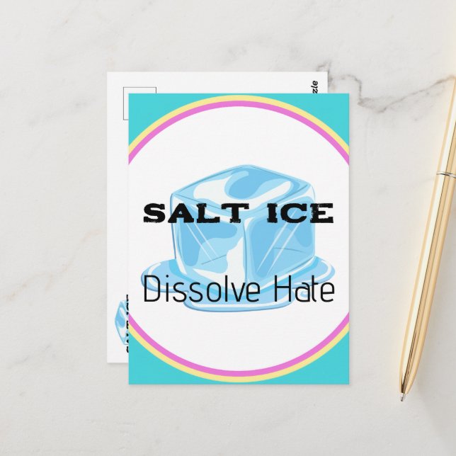 Salt Ice Sticker Postcard (Front/Back In Situ)
