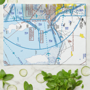 Salt Lake City Flyway Chart Tea Towel