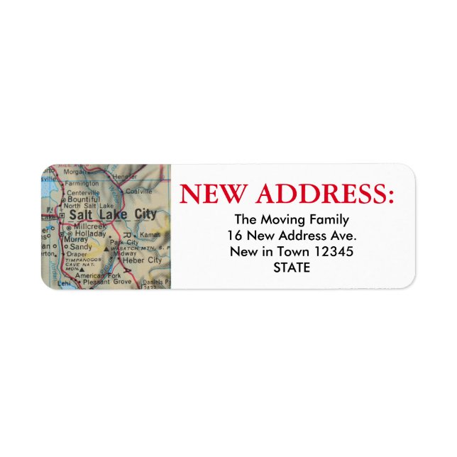 Salt Lake City New Address Label (Front)