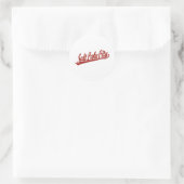 Salt Lake City script logo in red distressed Classic Round Sticker (Bag)