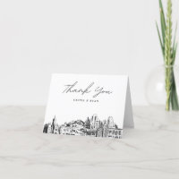 Salt Lake City Skyline Sketch Blank Thank You Card