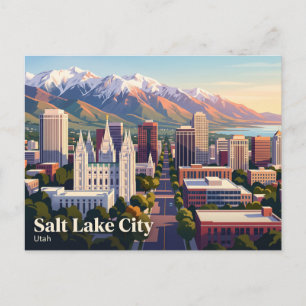 Salt Lake City Skyline Utah Postcard