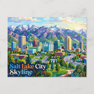 Salt Lake City Skyline Utah Postcard