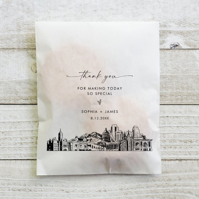 Salt Lake City Skyline Wedding Thank You  Favour Bags (Creator Uploaded)