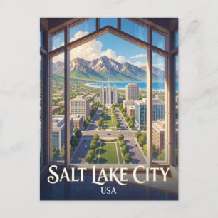 Salt Lake City USA Mountain Travel Postcard