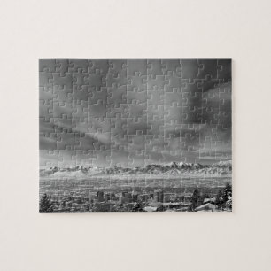 Salt Lake City, Utah - Black and White - 8x10 inch Jigsaw Puzzle