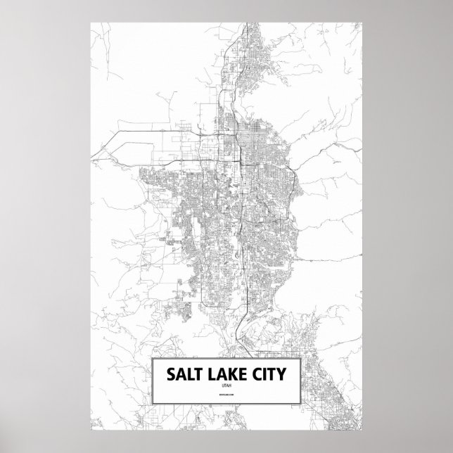 Salt Lake City, Utah (black on white) Poster (Front)