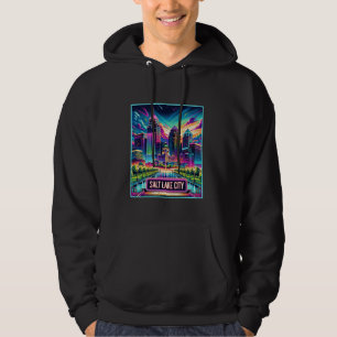 Salt Lake City Utah Family Trip 80s 90s Retro City Hoodie