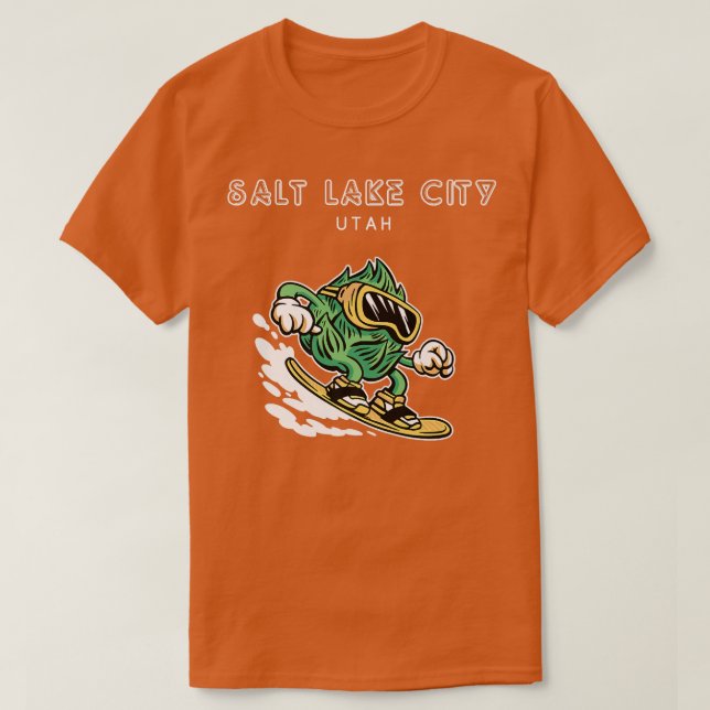 Salt Lake City Utah  Funny Snowboarding Beer Hops  T-Shirt (Design Front)