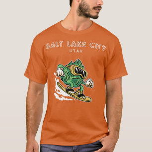 Salt Lake City Utah  Funny Snowboarding Beer Hops  T-Shirt