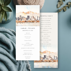Salt Lake City, Utah Landscape Wedding Program Invitation