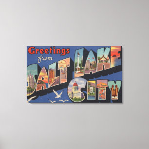 Salt Lake City, Utah - Large Letter Scenes Canvas Print