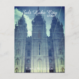 Salt Lake City, Utah Mormon Temple Reflection Postcard