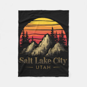 Salt Lake City Utah Mountain Hiking Souvenir Gift Fleece Blanket