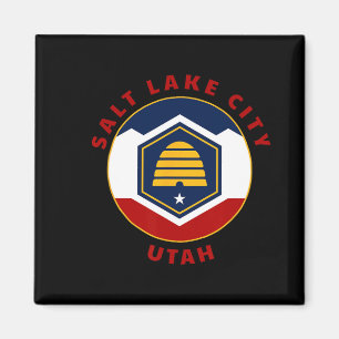 Salt Lake City Utah New Ut Flag Beehive Vacation S Magnet