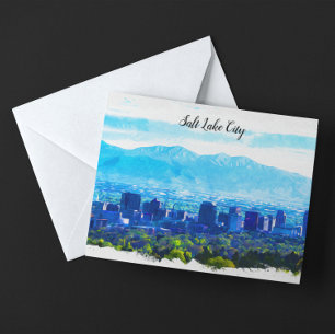 Salt Lake City Utah Panorama View Postcard