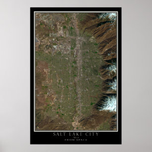 Salt Lake City Utah Satellite Poster Map