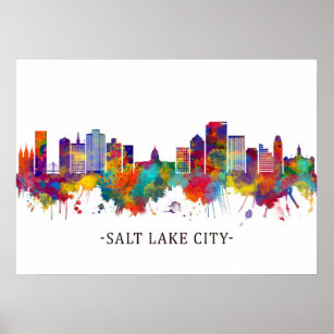Salt Lake City Utah Skyline Poster