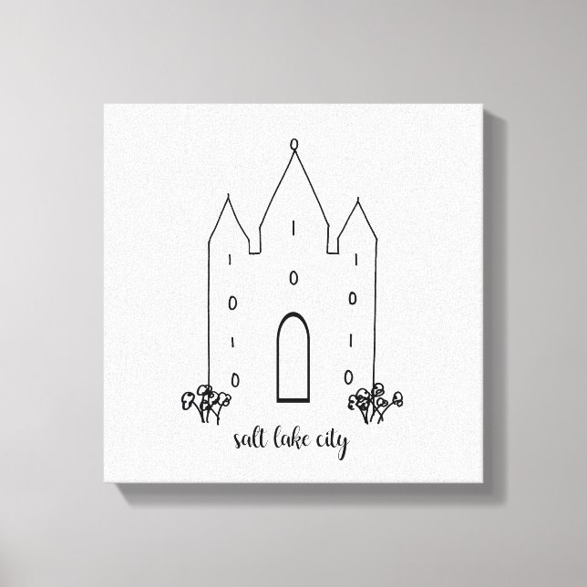 salt lake city utah temple simple modern canvas print (Front)