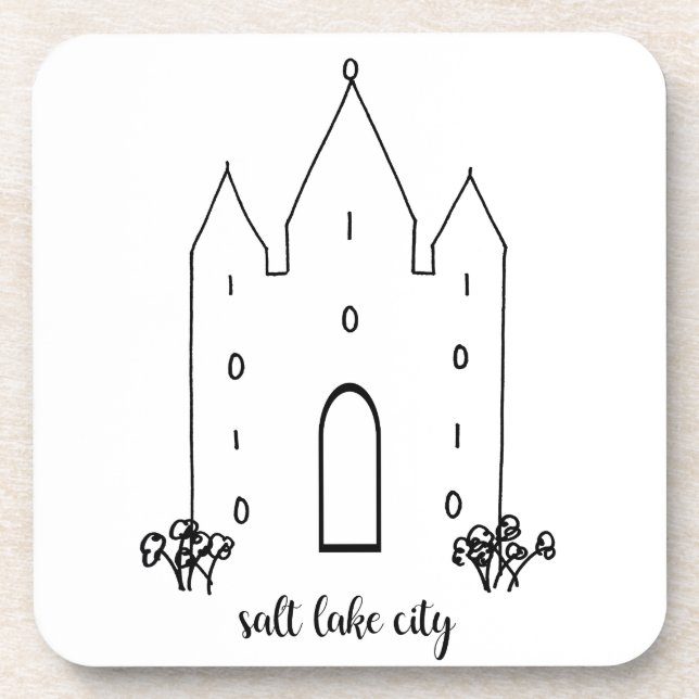 salt lake city utah temple simple modern coaster (Front)