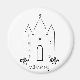salt lake city utah temple simple modern magnet