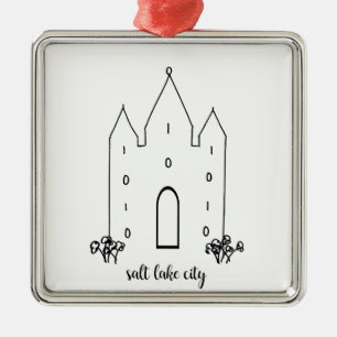salt lake city utah temple simple modern metal tree decoration