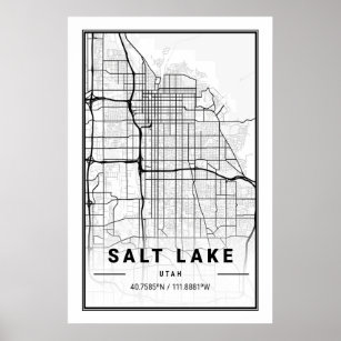 Salt Lake City Utah USA Cities Travel City Map Poster