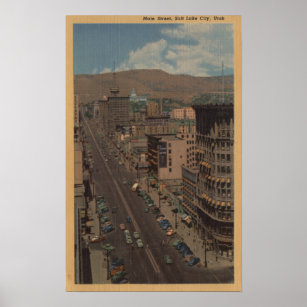 Salt Lake City, Utah - View of Main St. Poster
