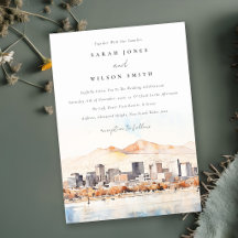 Salt Lake City, Utah Watercolor Landscape Wedding