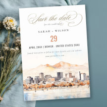Salt Lake City, Utah Watercolor Landscape Wedding