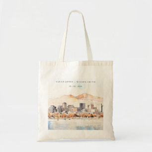 Salt Lake City, Utah Watercolor Landscape Wedding Tote Bag